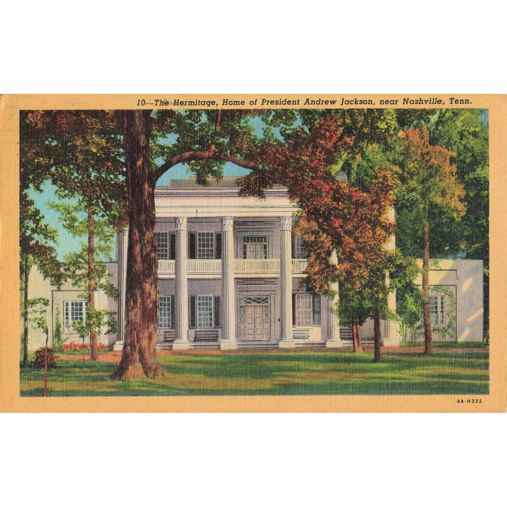 The Hermitage Andrew Jackson Nashville TN Linen Postcard 1947 Curt Teich - Picture 1 of 2
